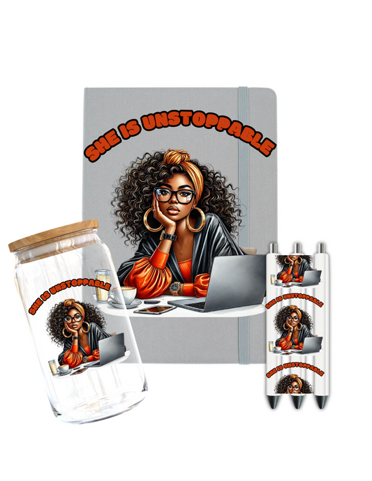 She is unstoppable-Journal UV DTF DECAL