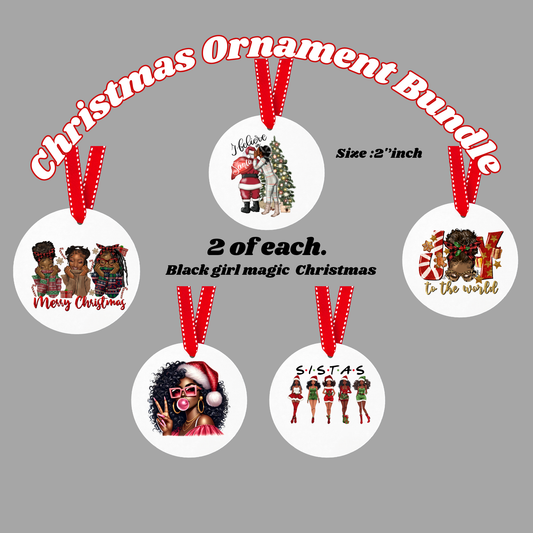 Black woman - UV DTF DECAL ORNAMENT BUNDLE