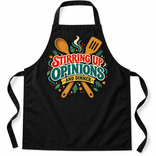 Stirring up opinions  and dinner -APRON DTF transfer