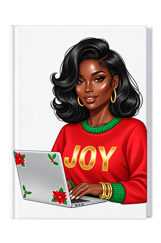 Joy ( lady on Laptop) (Christmas theme)  -UV DTF
