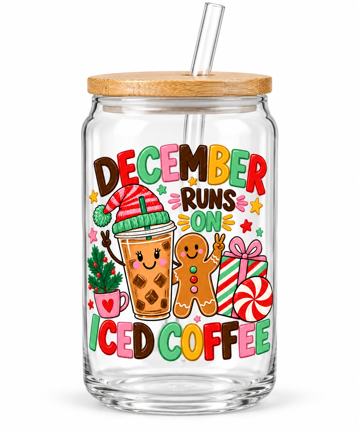 December runs on Iced Coffe - 4x4 UVDTF Cups