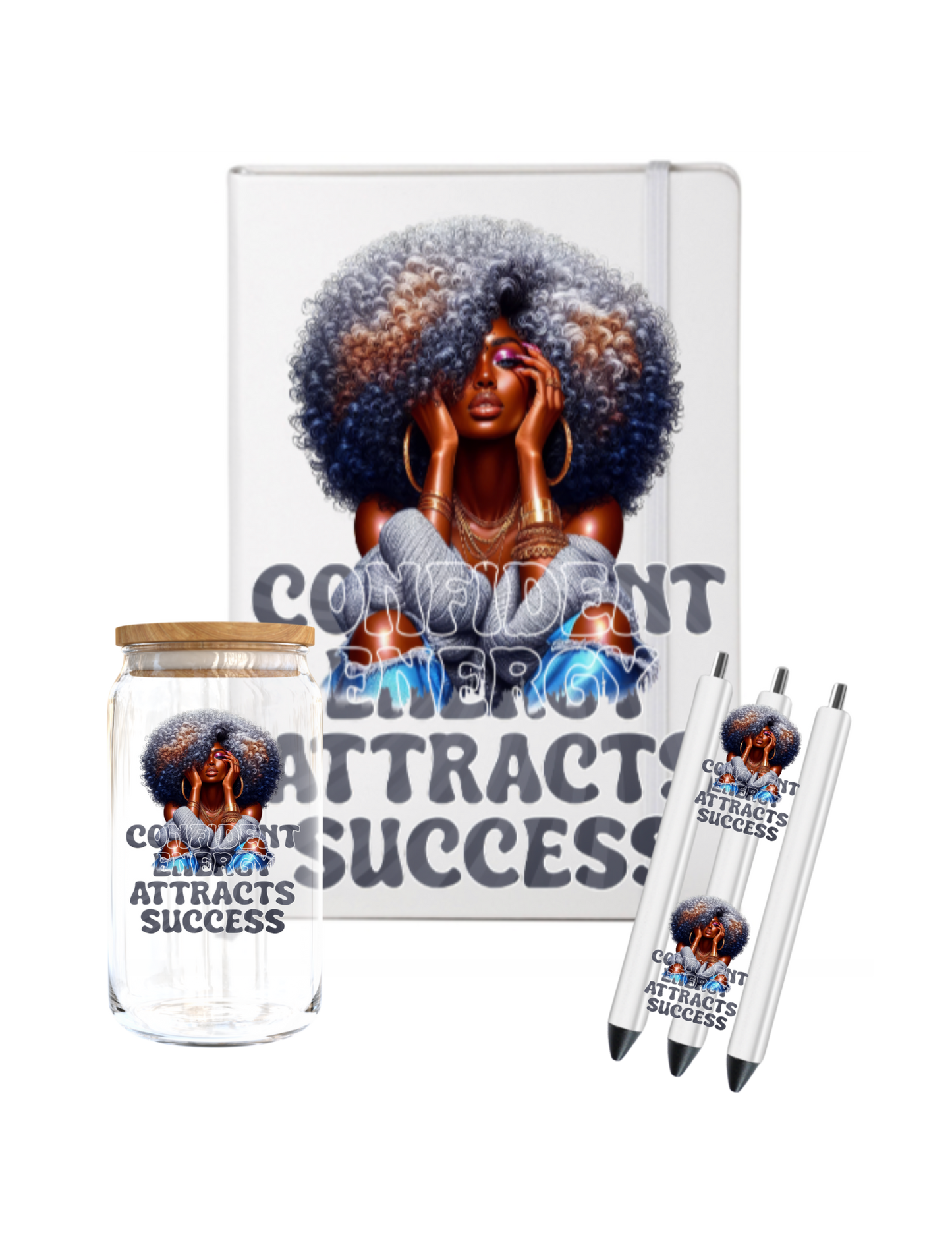 Confident energy attracts success -(Melanin inspirational women )  -UV DTF