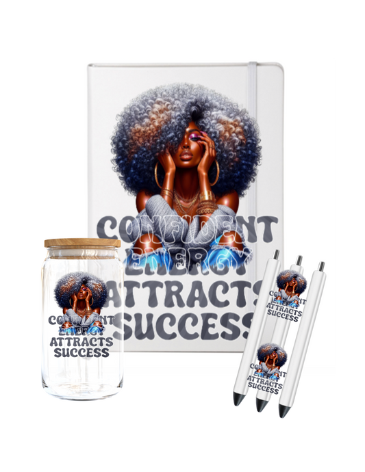 Confident energy attracts success -(Melanin inspirational women )  -UV DTF