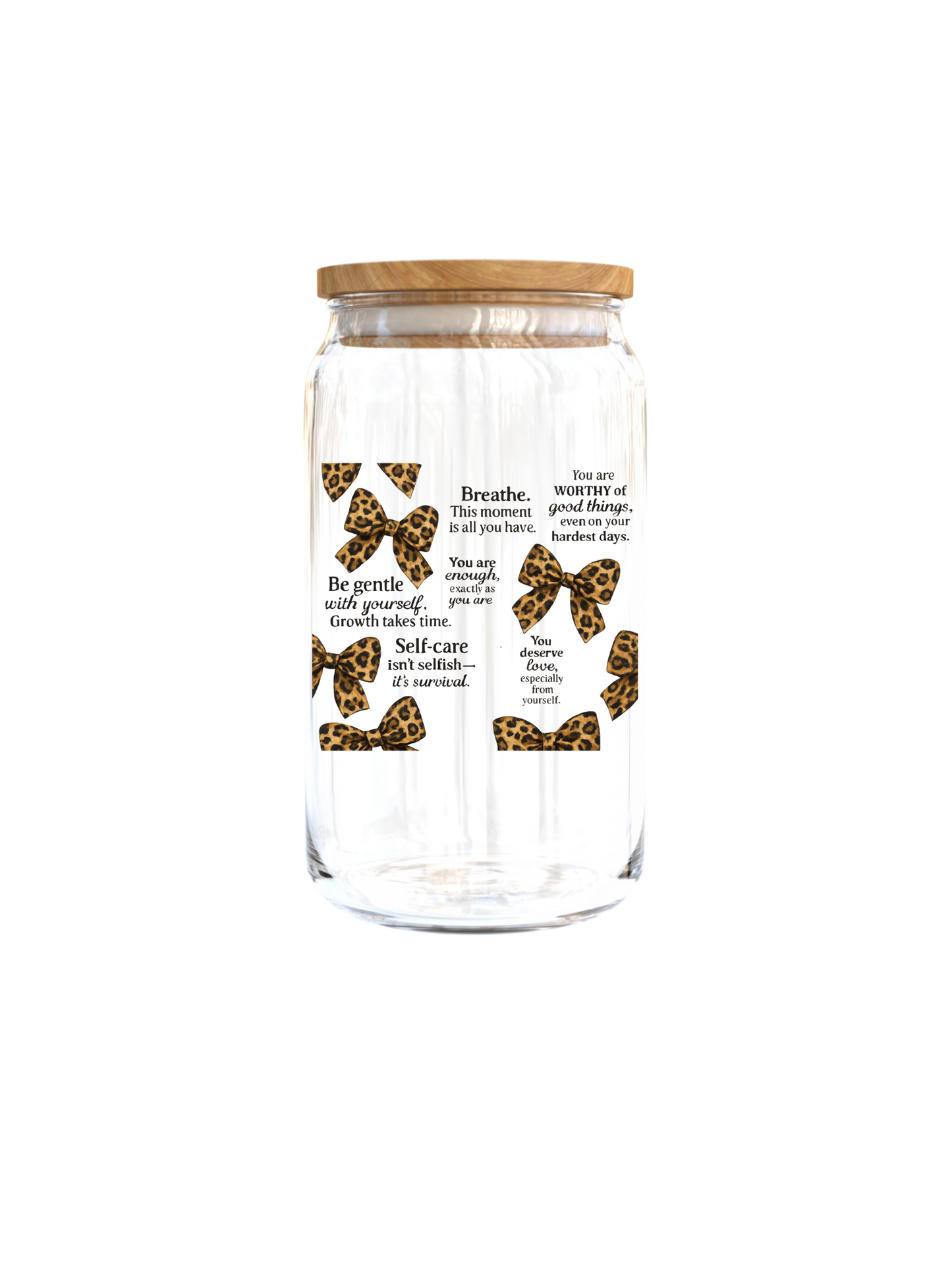 Self -Care Affirmations -Leopard Ribbon -UV DTF