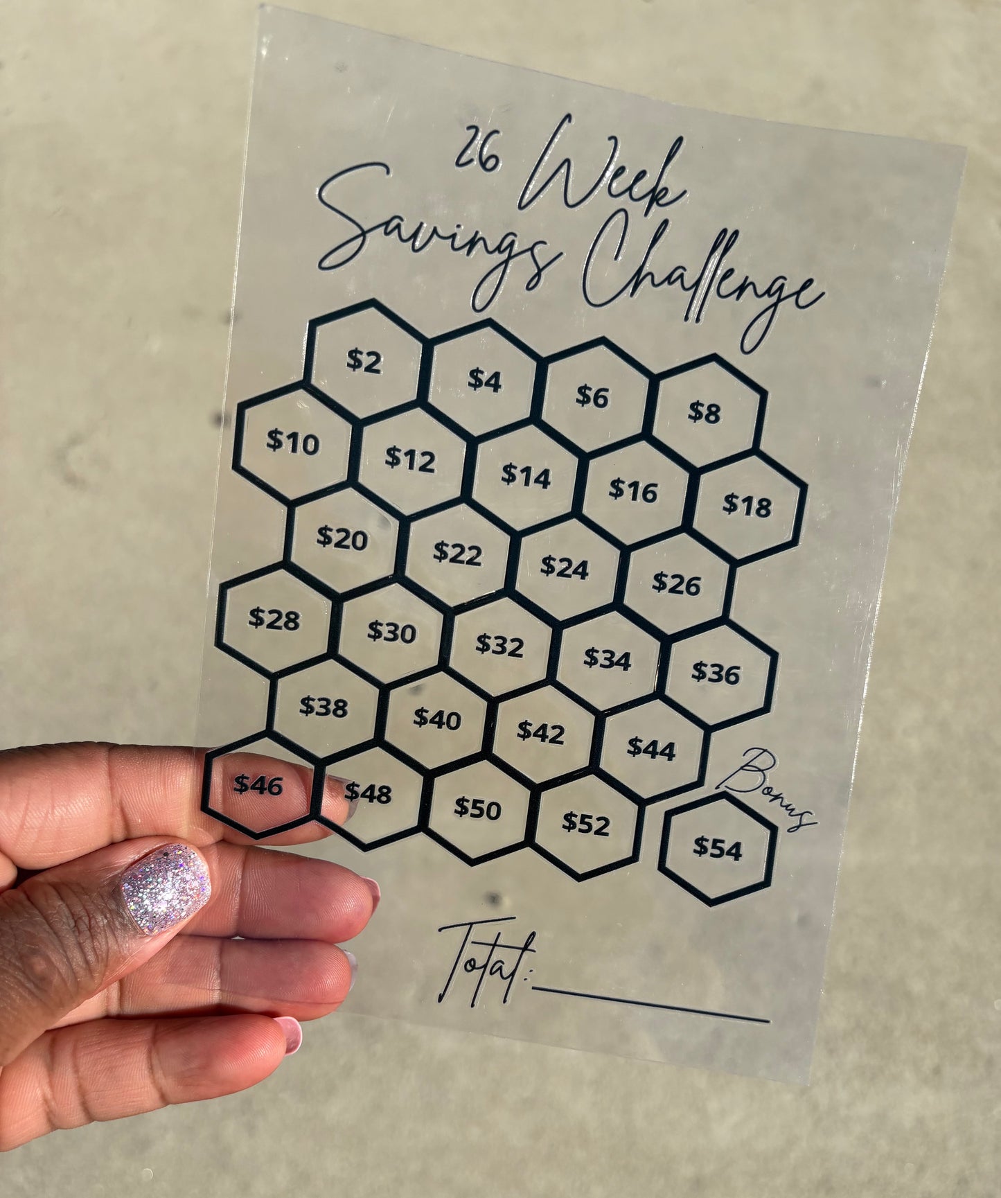 Savings challenge boxes - UV DTF
