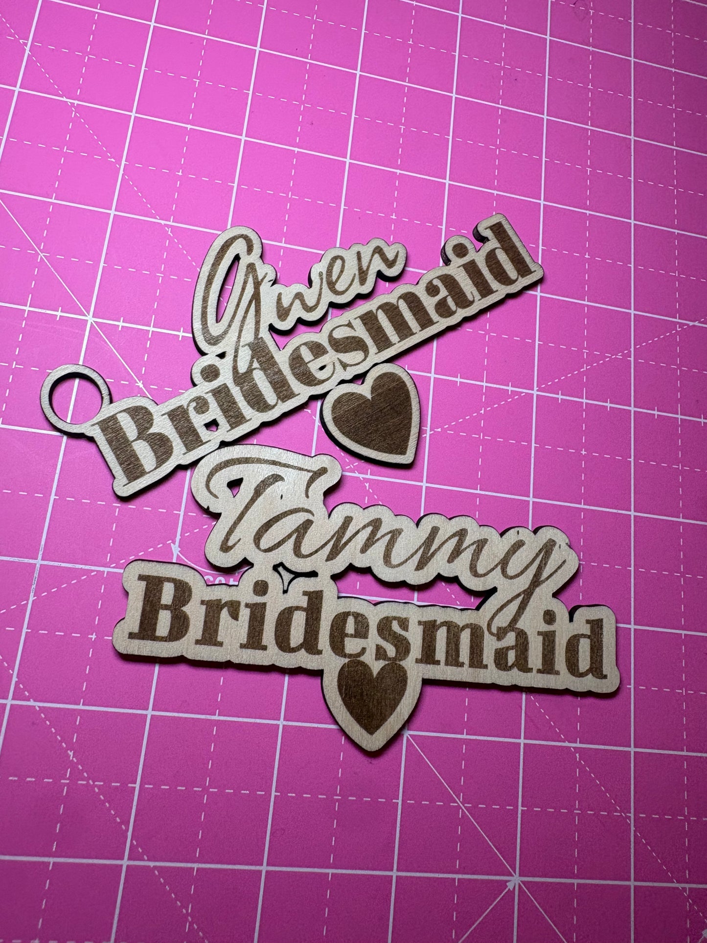 Personalized Wooden Keychains (Bridemaids)