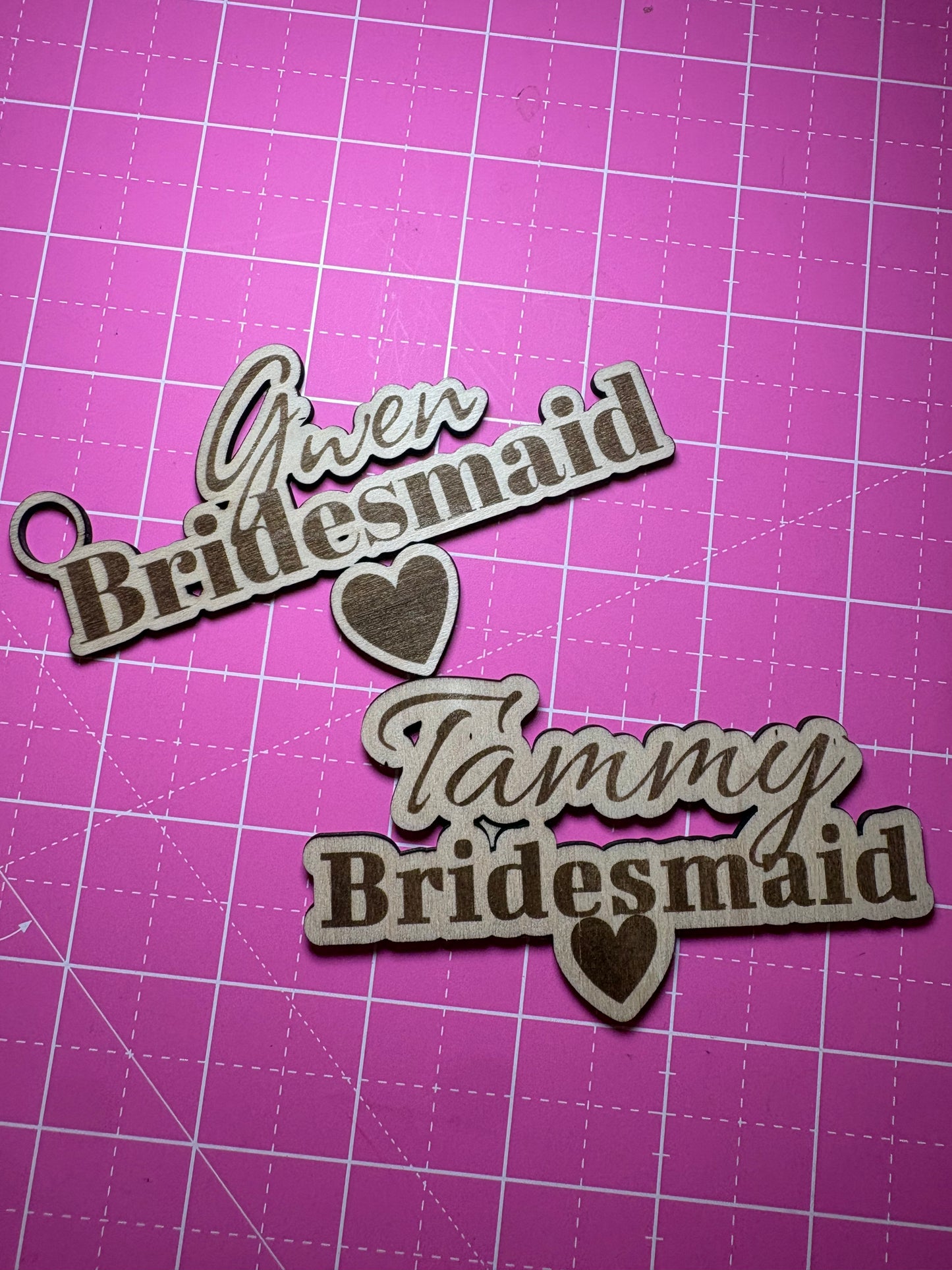 Personalized Wooden Keychains (Bridemaids)
