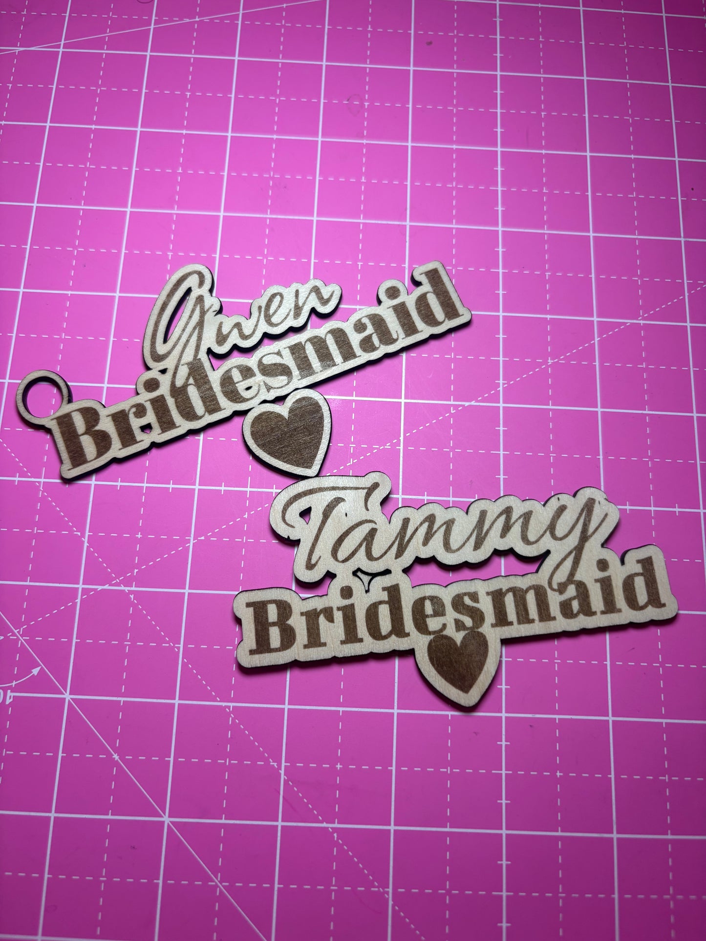 Personalized Wooden Keychains (Bridemaids)