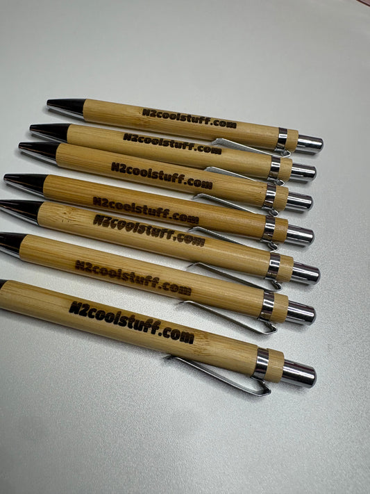 Personalized Engraved Bamboo Pens – Eco-Friendly Wedding Favors, Corporate Event Gifts, Business Giveaways, Promotional Pens (Black Ink)
