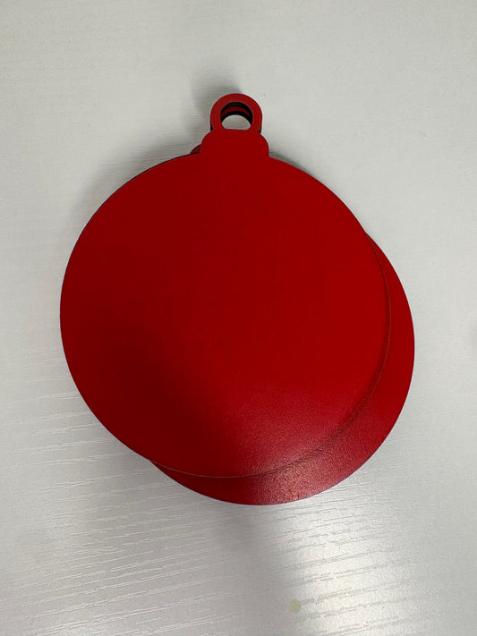 6 pcs Red Round Ornaments