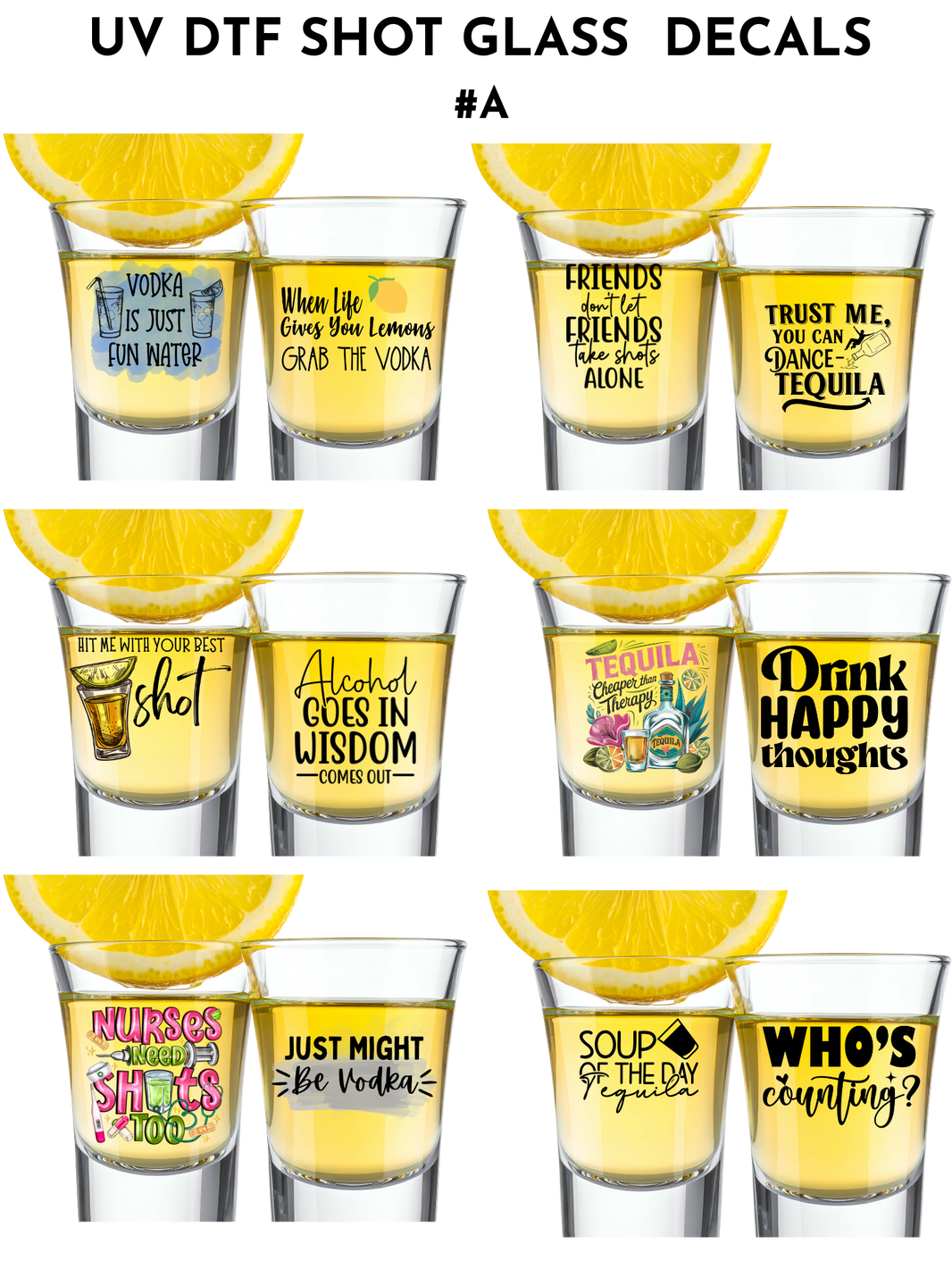 UV Dtf Minis & Keychain Decals & Shot glasses (SOLD BY THE SHEET ...