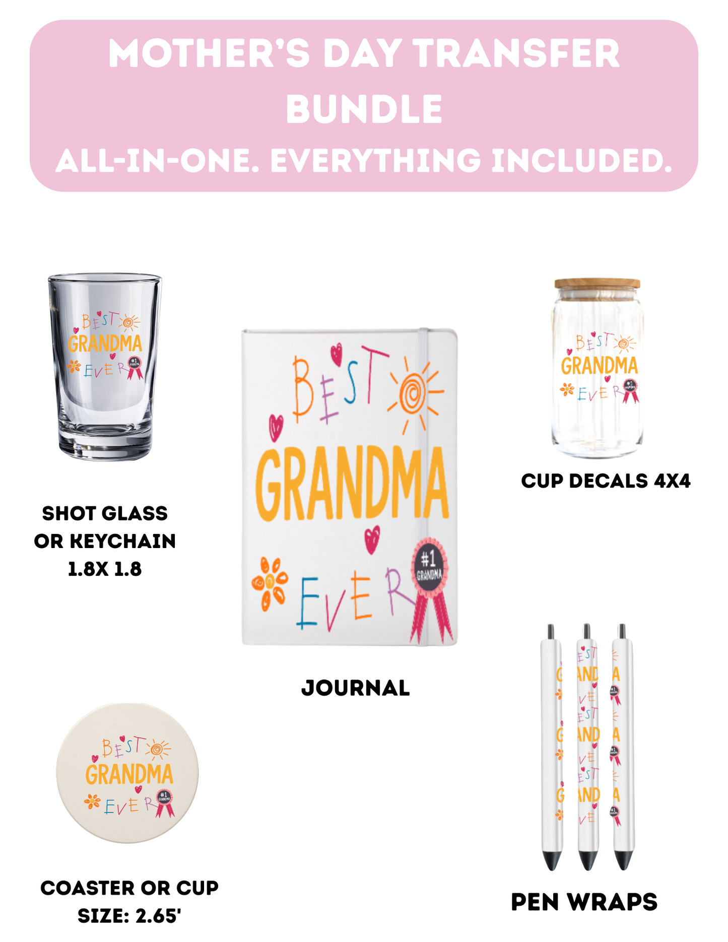 Best Grandma Ever  - Everything Included-UV DTF