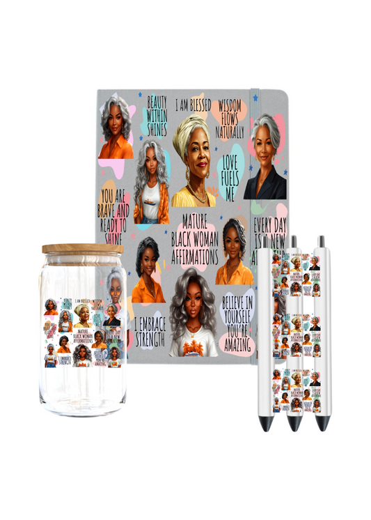 Mature Black Woman Affirmations-UV DTF