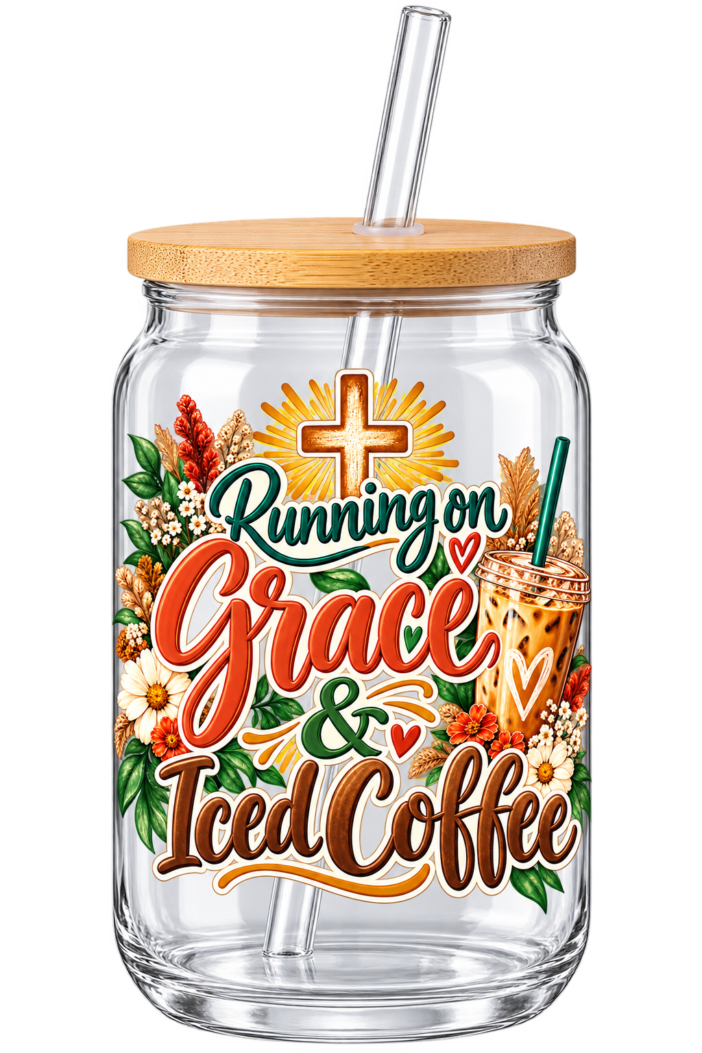 Running on Grace & Iced Coffee-4x4 UV DTF for Cup