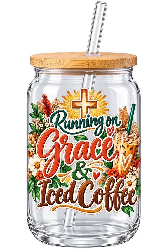Running on Grace & Iced Coffee-4x4 UV DTF for Cup