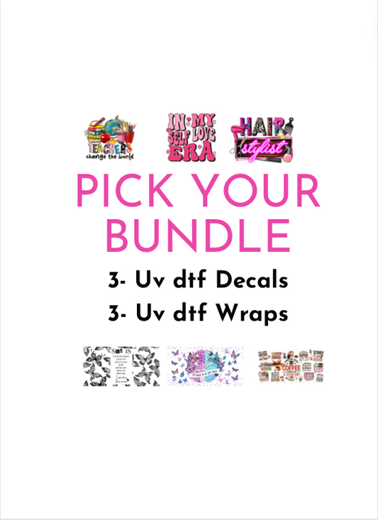 Pick your Bundle : 3- Wraps , 3 Decals Pick your theme