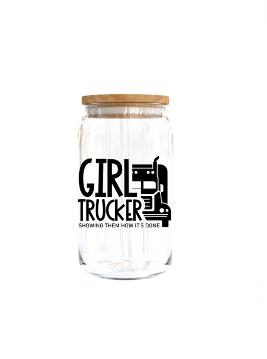Girl Trucker  -UV DTF DECAL 3''