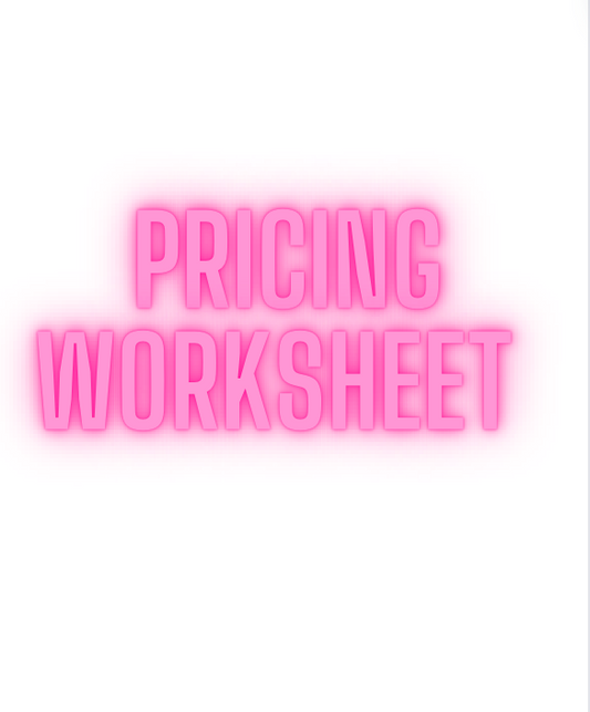 Pricing worksheet