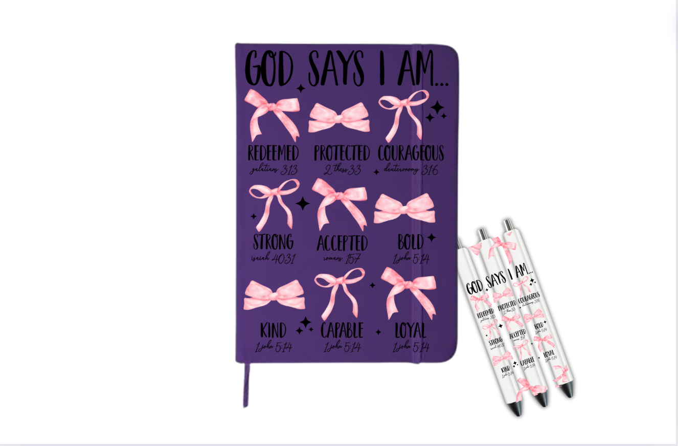 God Says I am -pink ribbon| Journal UV DTF DECAL