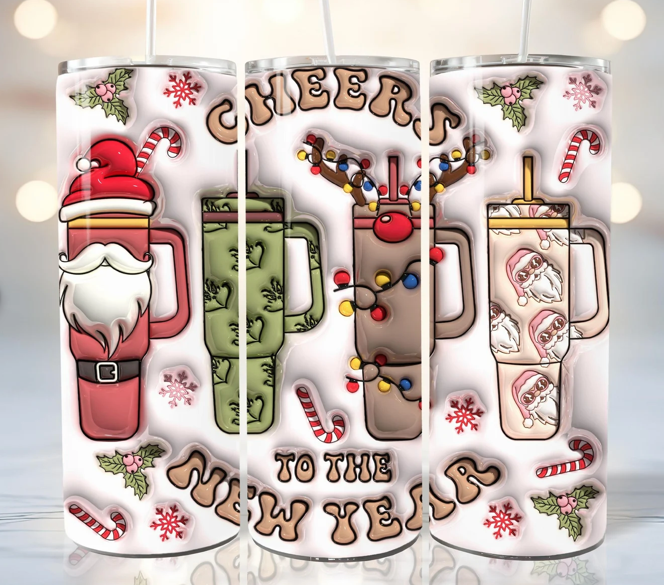 Cheer to the New years --20oz Skinny Tumbler