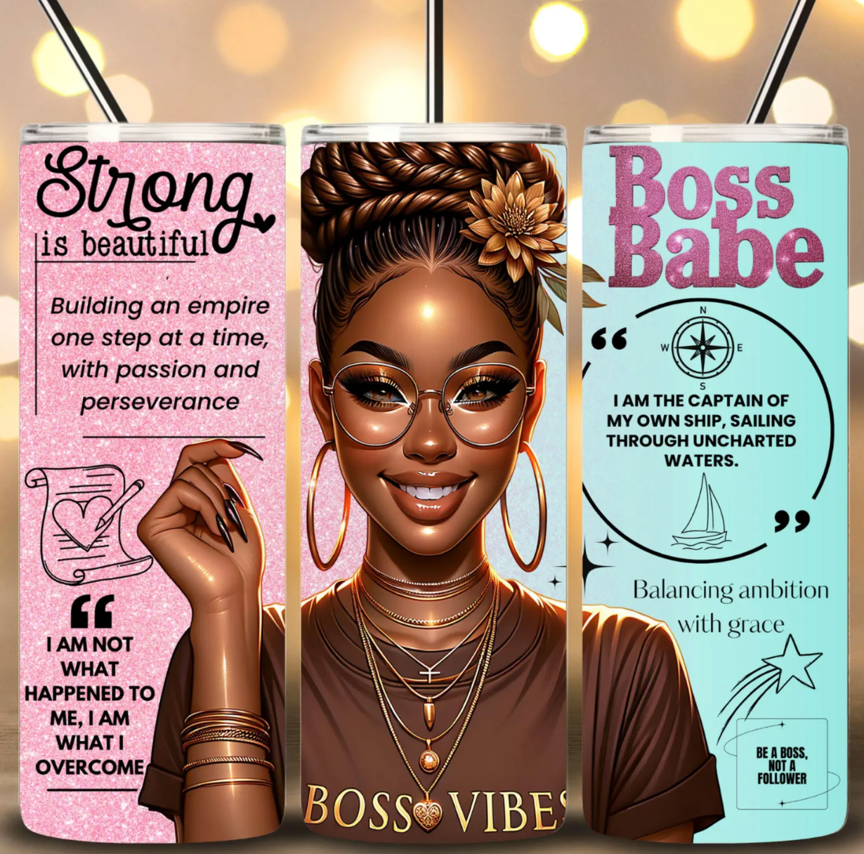 Boss Babe Black Woman   -20oz Skinny Tumbler