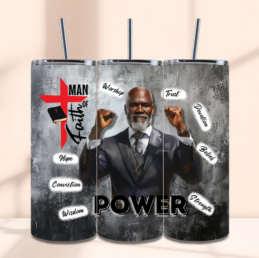 Man of Faith 20oz Skinny Tumbler Sublimation