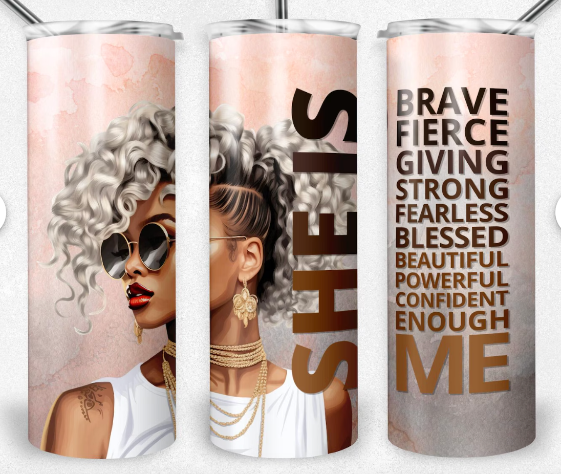 African American Fierce Brave-20oz Skinny Tumbler