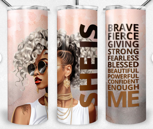 African American Fierce Brave-20oz Skinny Tumbler
