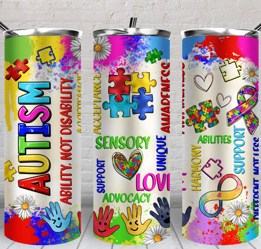 Autism Awareness 20oz Skinny Tumbler