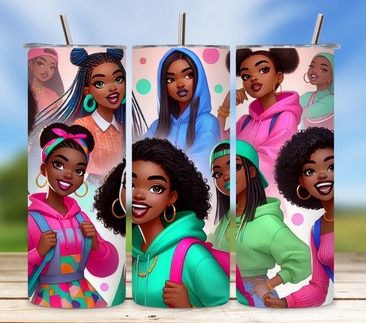 Black Girl Magic Affirmations  -20oz Skinny Tumbler
