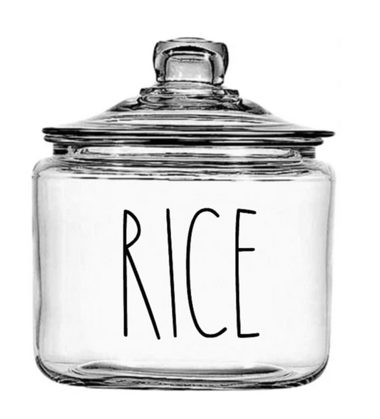 Rice-(BLACK FONT) -UV DTF DECAL 3''