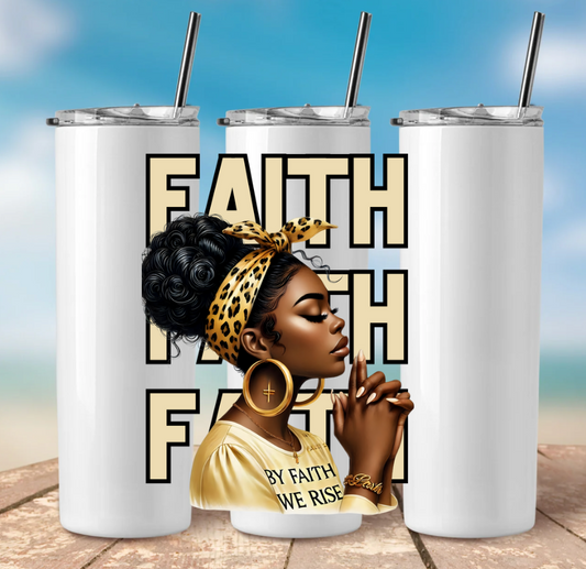 Faith yellow -20oz Skinny Tumbler  (NOT A WRAP)