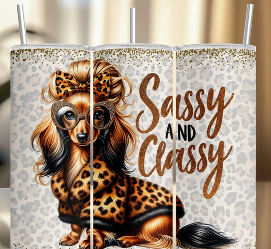 Sassy & Classy Daschund-20oz Skinny Tumbler