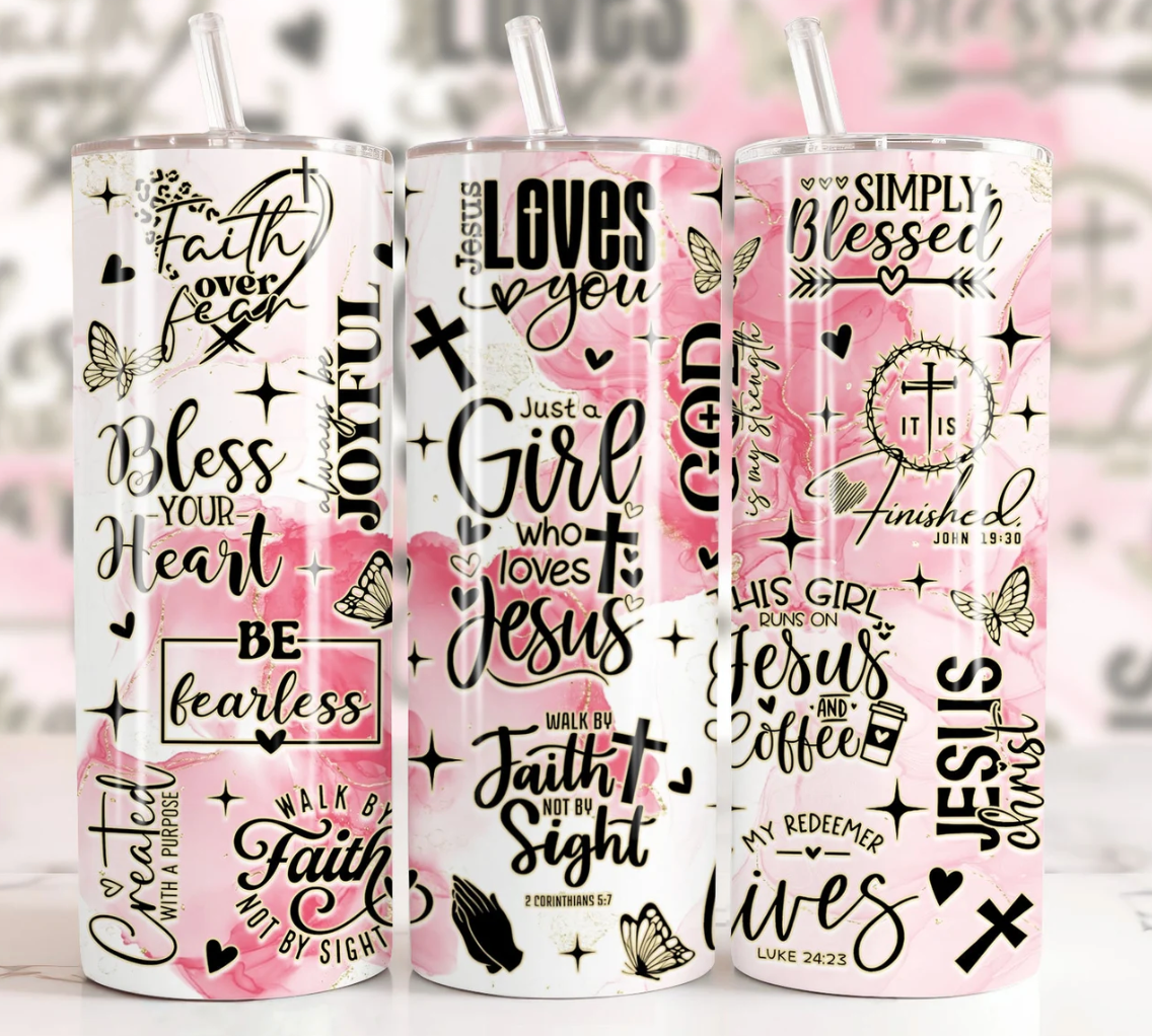 Just a girl who love jesus -20oz Skinny Tumbler
