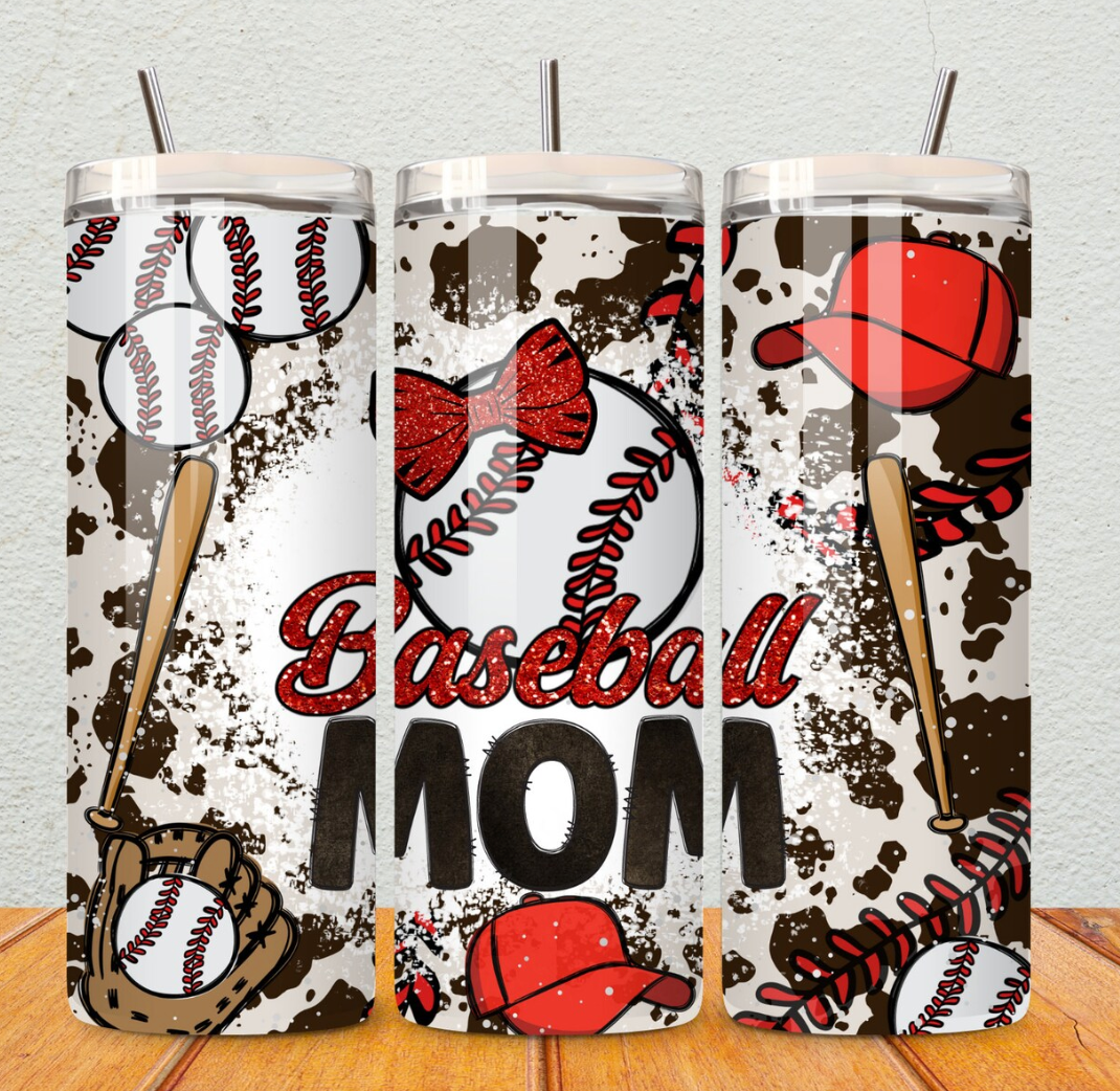 Baseball MOM- Skinny Tumbler