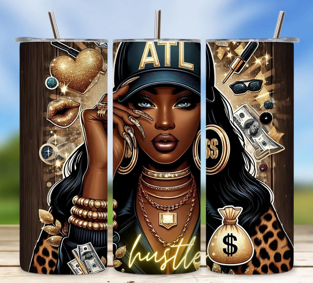 Black Woman Hustle -20oz transfer