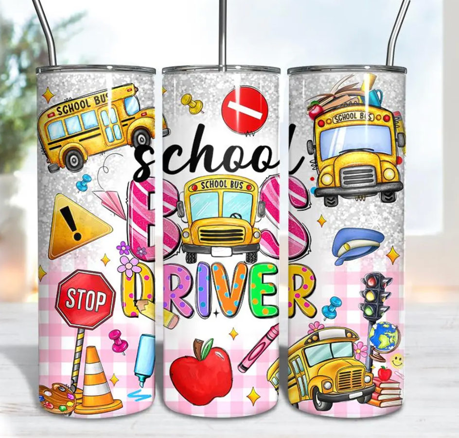 School Bus Driver Appreciation-  20oz Skinny Tumbler Sublimation