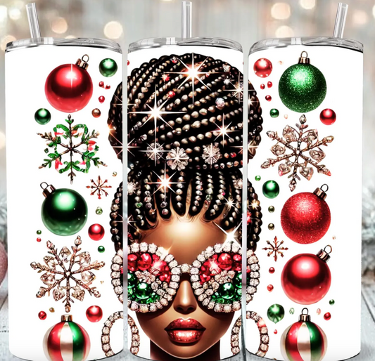 Black Girl Xmas Christmas-20oz transfer