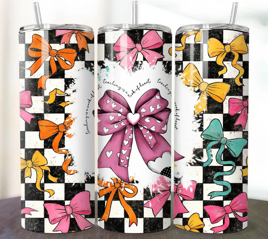 Teacher Coquette Bow -20oz Skinny Tumbler (Copy)