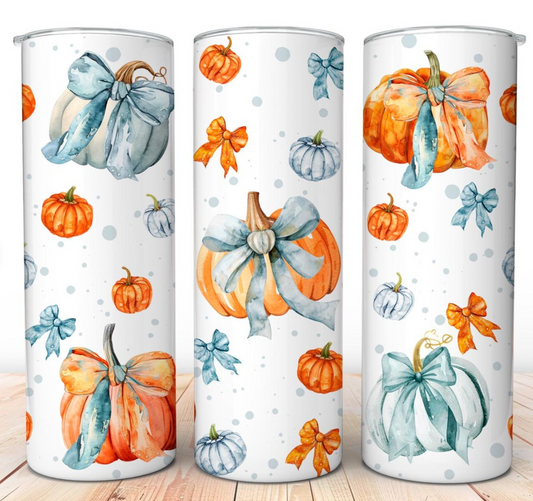 Pumpkin  -ribbon -20oz Skinny Tumbler