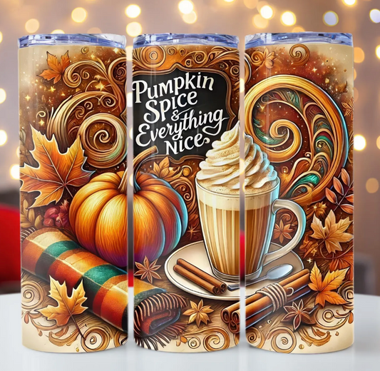 Pumpkin  spice & everthing nice-20oz Skinny Tumbler