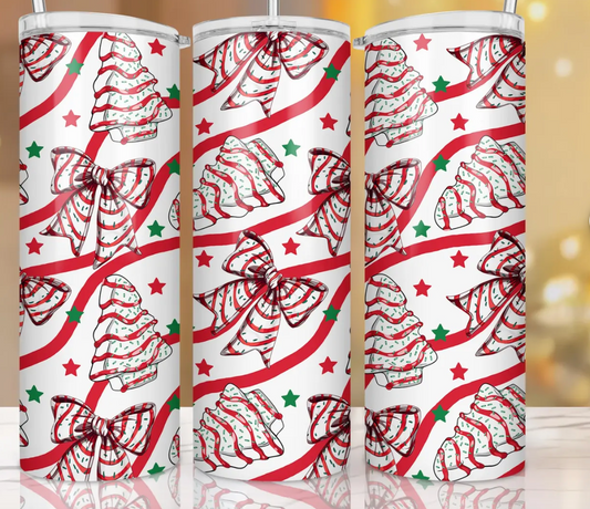 Coquette Christmas Tree Cake -20oz Skinny Tumbler