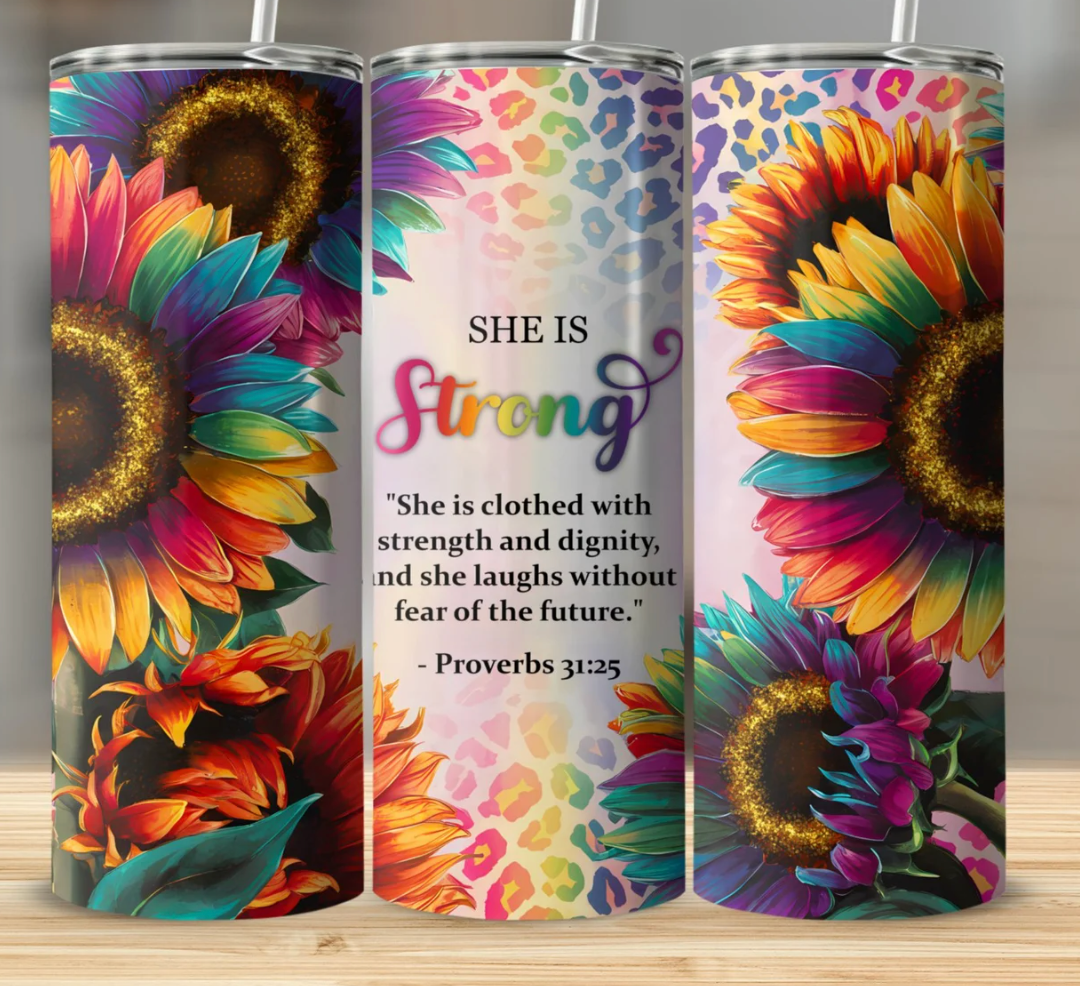 Bible Verse Proverbs 31 25 Bible Verse  -20oz Skinny Tumbler