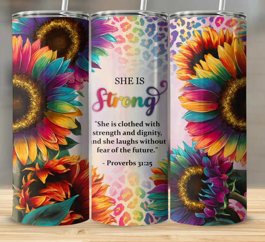 Bible Verse Proverbs 31 25 Bible Verse  -20oz Skinny Tumbler