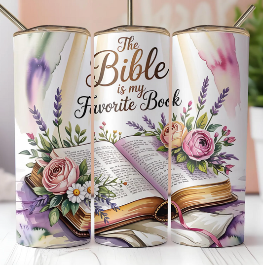 The Bible is my Favorite book-20oz Skinny Tumbler