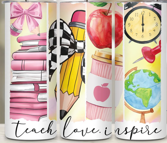 Teach Love Inspire-20oz Skinny Tumbler