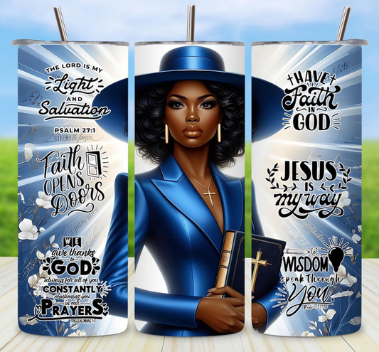 Blessed Black Woman-20oz Skinny Tumbler