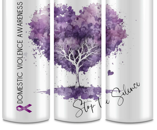 Domestic Violence Awareness Month (Stop the Silence ) -20oz Skinny Tumbler