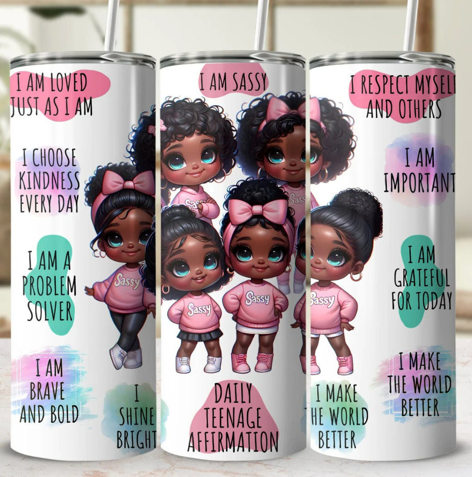 Daily Teenage Affirmations-20oz Skinny Tumbler