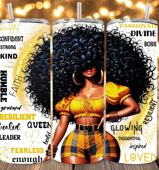 Black Woman Black Girl -Inspirational-20oz Skinny Tumbler